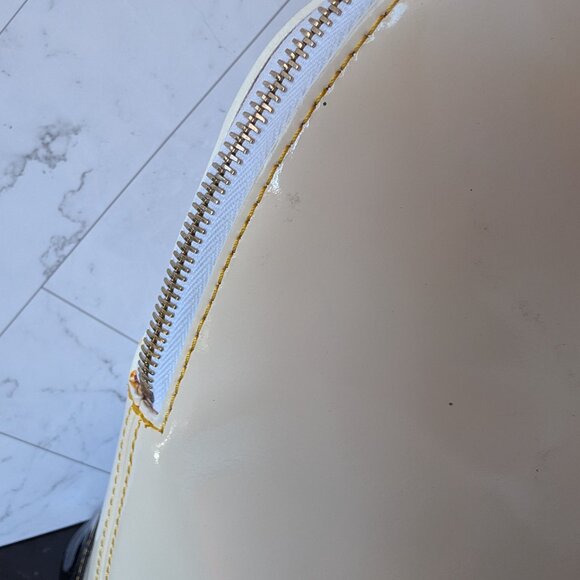 Dooney & Bourke Patent Leather Dome Satchel – Ivory & Black with Heart Charm - Picture 13 of 17